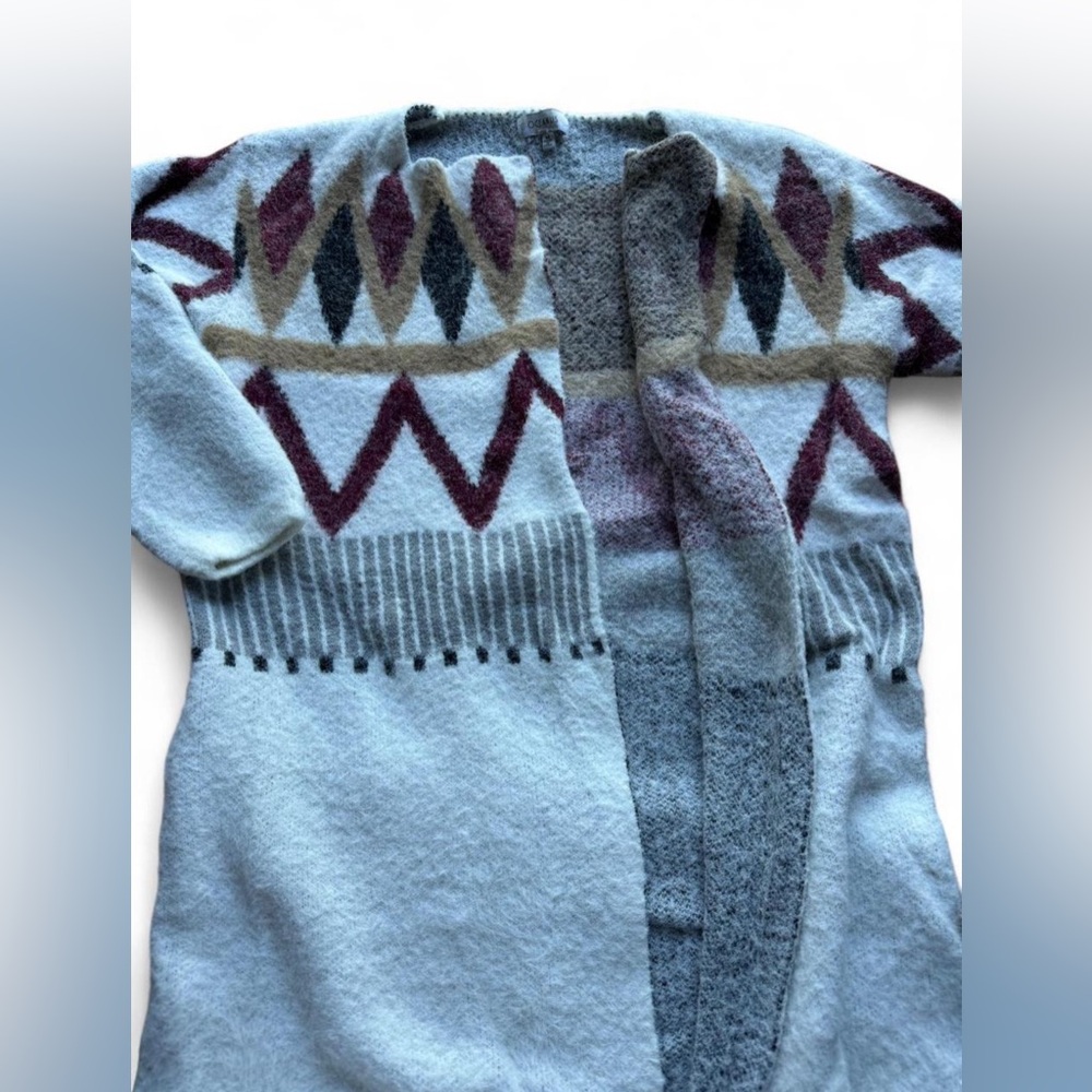 Oceanus Geometric Patterned Cardigan Sweater - image 7